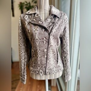 Liverpool Women's Snake Print Leather Jacket NWOT